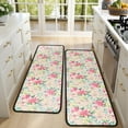thumbnail image 4 of Kitchen Rugs Sets Of 2,Pioneer Flower Floral Print Pattern Anti Fatigue Kitchen Mat Rugs Non Slip Washable,Decorative Kitchen Floor Mats for Kitchen,Sink,Laundry,17"x47"+17"x47", 4 of 5