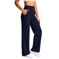 thumbnail image 2 of Admvng Womens Pants Solid Casual Elastic Waist Yoga Workout Leggings, 2 of 8