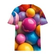 thumbnail image 4 of Plus Tamaño de las Mujeres Blusas, Cuello en V Casual Suelto Manga Corta Superior, Impresión Blusa Poliéster Spandex, 4 of 8
