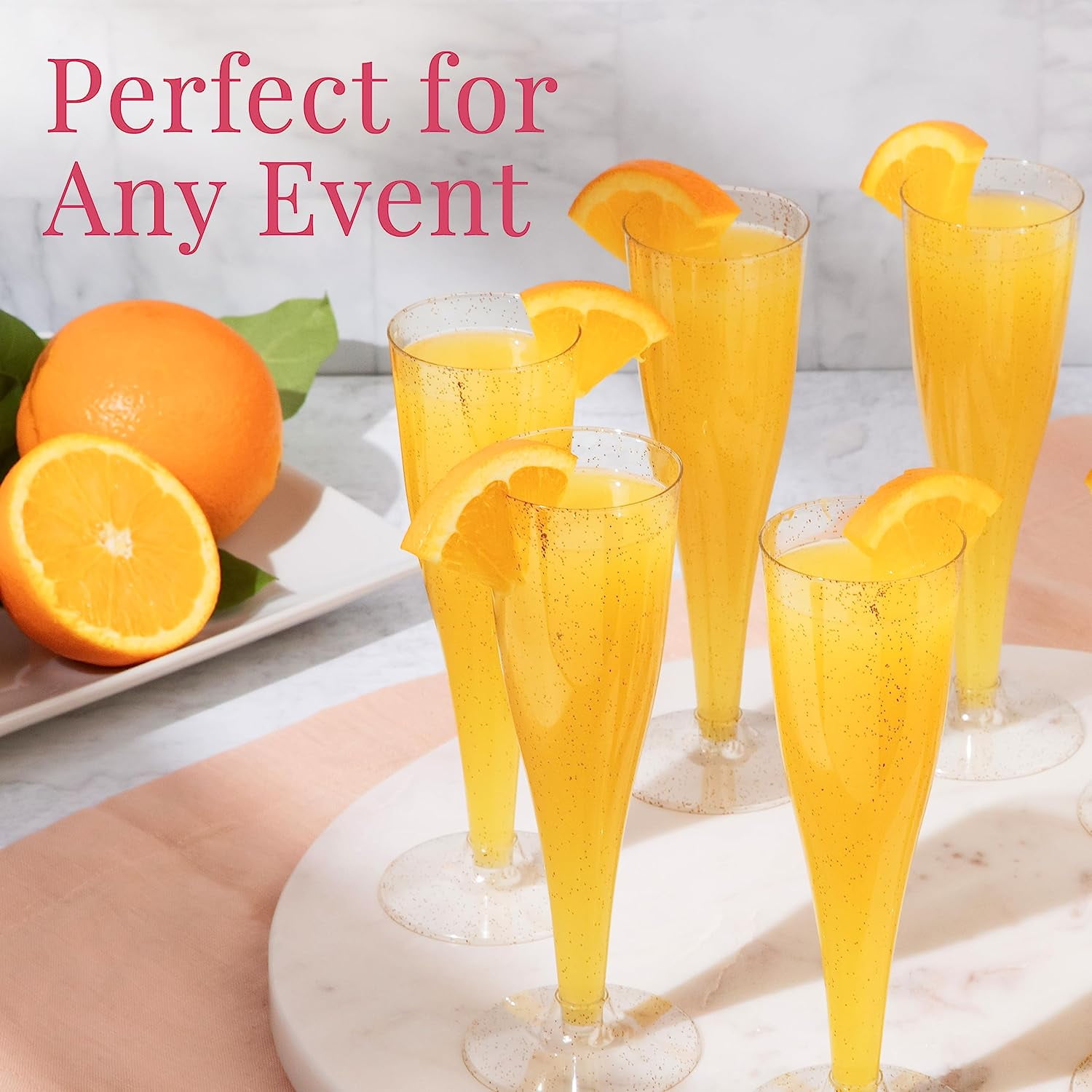 Mumufy 73 Pcs Mimosa Bar Supplies 50 oz Plastic Water Carafe with Lids  Juice Plastic Champagne Flutes Plastic Mimosa Glasses with Wooden  Chalkboard