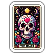 Day Of The Dead Sugar Skull Sticker, Colorful Heart Skull Sticker, Gothic Skullkindle Sticker, Stickers For Tablet, College Gift, Scrapbook Stickers, Gratitude Stickers, Quote Stickers