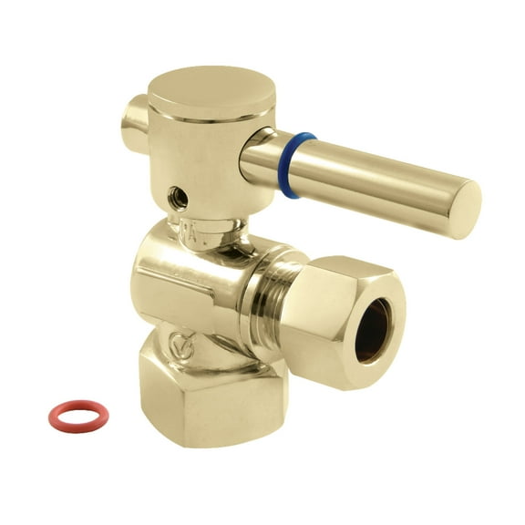 Kingston Brass CC44402DL 1/2" FIP x 1/2" OD Comp Angle Stop Valve, Polished Brass