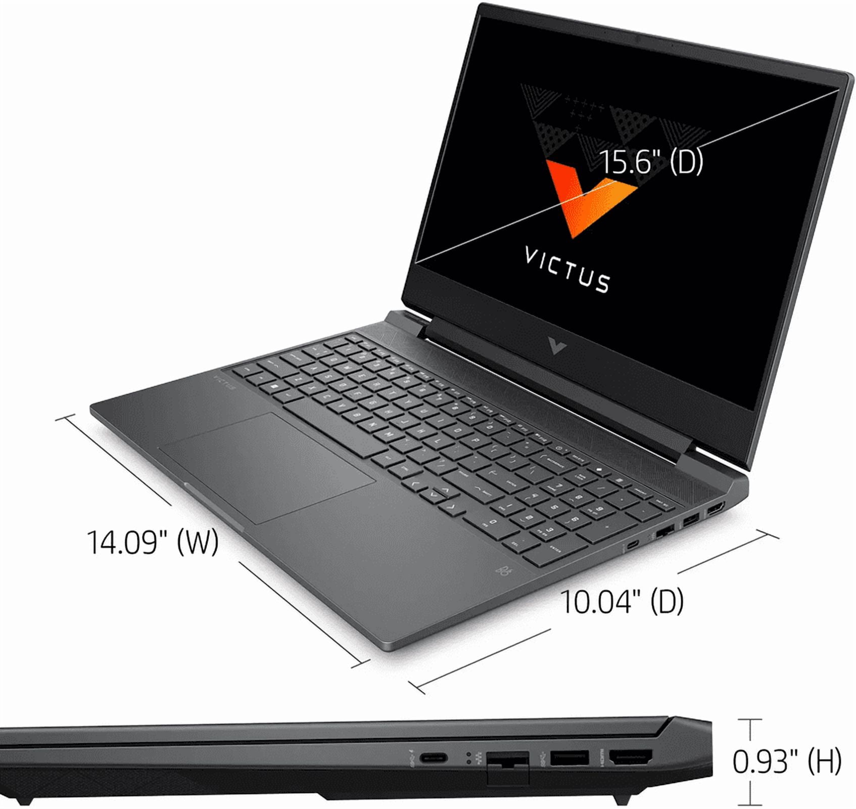 HP Victus Laptop, 15.6" FHD IPS LED Gaming Laptop, Windows 11 Pro 16GB RAM 512GB SSD, Intel Core i5-12450H Processor, Backlit Keyboard, Numeric Keypad, RJ-45, NLY Earphones, Mica Silver