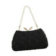 thumbnail image 2 of Bolso de noche tipo sobre Yuyangstore con cierre de beso moderno negro, 2 of 8