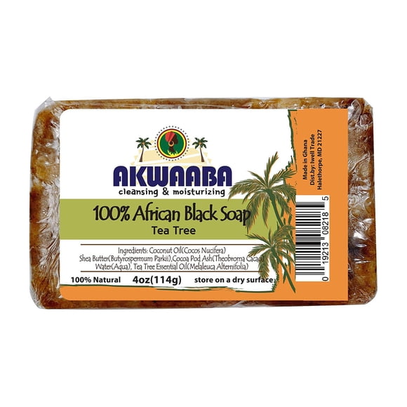 Jabón negro africano AKWAABA (4 oz) (árbol de té)