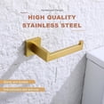 thumbnail image 6 of Toilet Paper Holder Brushed Gold, Toilet Tissue Roll Holders Dispenser and Hangers Wall Mounted for Bathroom & Kitchen, Stainless Steel Modern Square Style, 6 of 7