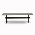 thumbnail image 3 of Pemberly Row Contemporary X-Style 15x60" Wood Dining Bench in Black/Gray, 3 of 5
