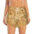 thumbnail image 2 of KLL Old Vintage Map Of Sea Pattern Shorts Women,Athletic Shorts High Waisted Running Shorts Pocket Sporty Short Gym Elastic Workout Shorts-Large, 2 of 7