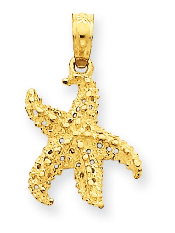 14k Yellow Gold Starfish Pendant 