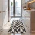 thumbnail image 4 of Black Beige Checkerboard Checkered Pattern Kitchen Rug Mat,Kitchen Runner Rugs Non Skid Washable,Decorative Kitchen Floor Mats for Kitchen,Sink,Laundry,17"x47.2", 4 of 7