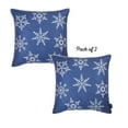 thumbnail image 2 of Decorative Christmas Snowflakes Throw Pillow Cover Set of 2 Square 18" x 18" Blue & White for Couch, Bedding, 2 of 6