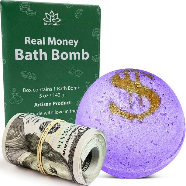 1 Bath Bomb with Prize Inside "Calming" with Money Inside Up to 100 in