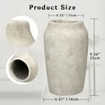 thumbnail image 2 of 9'' Terracotta Ceramic Vases Rustic Vintage Shabby Textured White Vases 4.33'' Wide Mouth Farmhouse Home Décor, 2 of 6