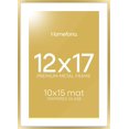 thumbnail image 1 of Marco de fotos Homeforia Gold Metal 12 x 17 con tapete para fotos de 10 x 15, 1 of 9