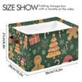 thumbnail image 4 of Yayeee Canvas Storage Basket with Handles for Shelves Fabric Bins Closet Organizer, Beige Christmas Gingerbread, 4 of 8