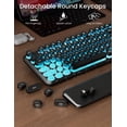thumbnail image 4 of Clavier et Souris Sans Fil Rétroéclairés - Clavier de Machine à Écrire avec Repose-Poignet Magnétique, Touches Rondes Rétro, Lettres Lumineuses, Combo Sans Fil 2,4 GHz pour, 4 of 8