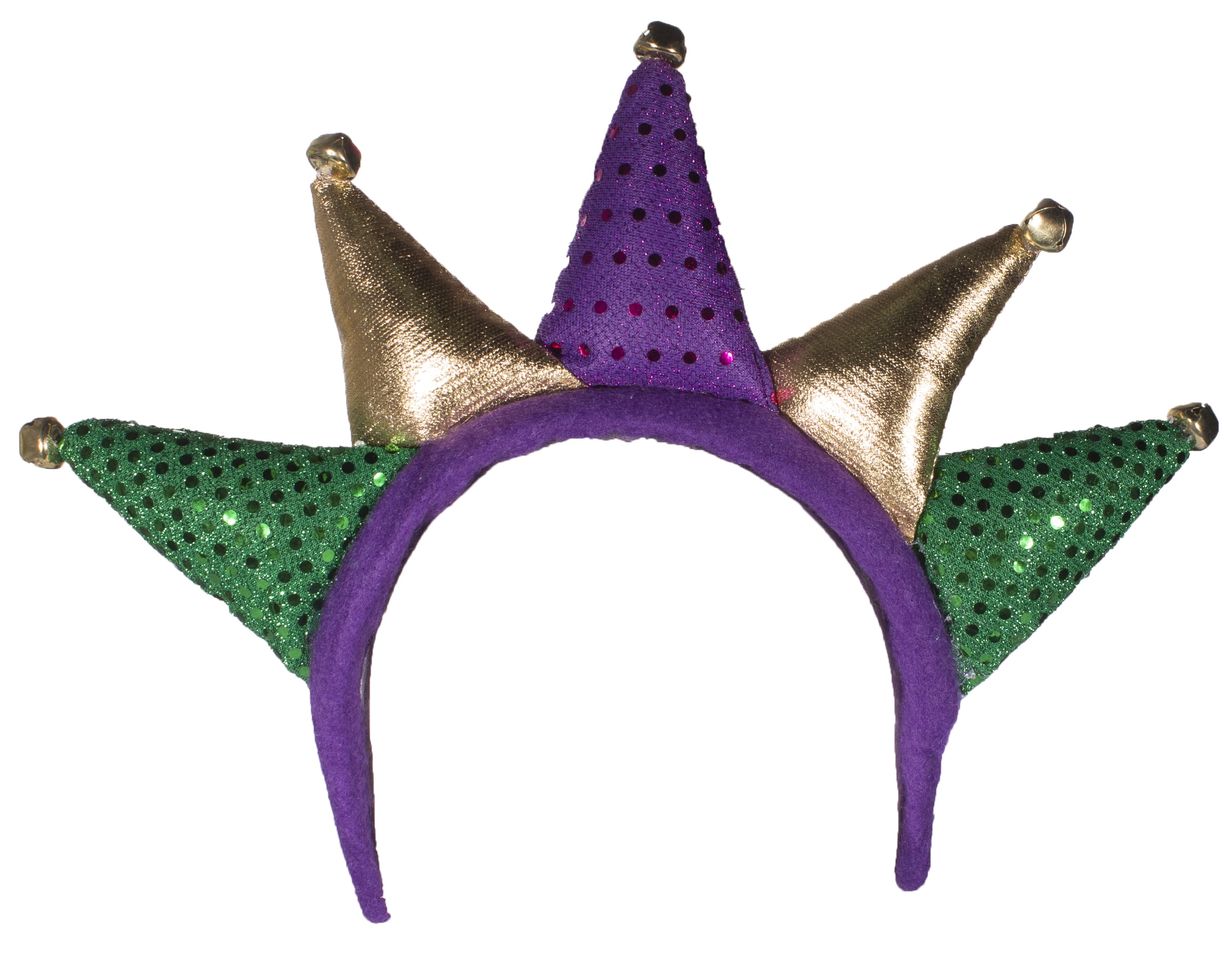 Costume Accessory Mardi Gras Jester Headpiece w/ Jingling Bells
