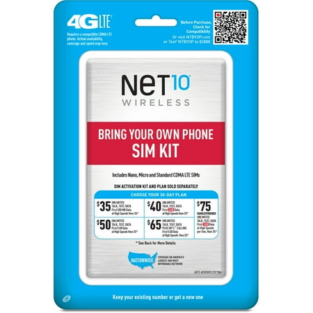 Net10 BYOP CDMA 4G LTE SIM Activation Kit
