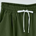 thumbnail image 4 of biudgviw Bermuda Shorts for Women Drawstring High Waisted Knee Length Shorts Cuffed Hem Plus Size Comfy Linen Shorts with Pockets, 4 of 5