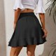 thumbnail image 5 of Falda irregular con volantes de cintura alta para mujer: falda elástica de poliéster de color liso para primavera/verano/otoño, lavable a máquina., 5 of 5