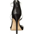 thumbnail image 3 of Nine West Leah 3 Black Rounded Open Toe Zip Closure Stiletto Heeled Sandals (Black, 9.5), 3 of 6