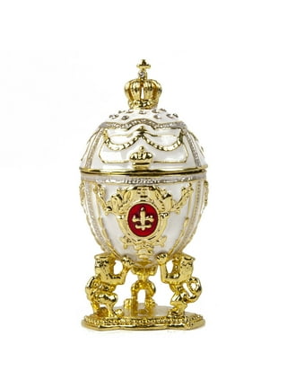 Crystal Jewelry Box Gold Trinket Box Decorative Treasure Case for Rings  Keepsake 10cmx9.5cm