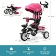 thumbnail image 2 of GVN 7-in-1 Detachable Baby Stroller with Canopy and Safety Harness-Pink, Summer Stroller for Infant & Toddler, 2 of 8