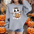 thumbnail image 3 of bbymog Halloween Cute Tops for Girls Fashion Spooky Graphic Long Sleeve Hoodies for Boys Fall Winter Girls Sweatshirt Gray 5 Years, 3 of 10