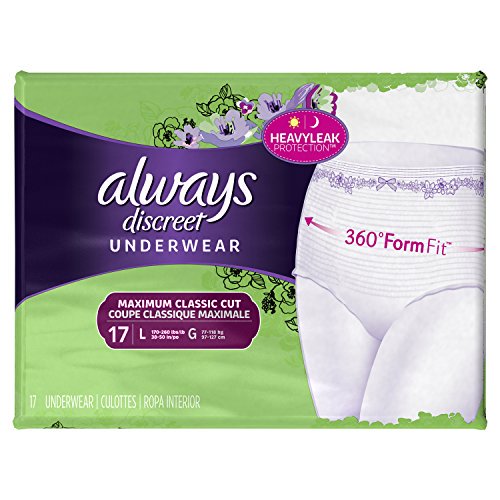 Always Discreet, Incontinence Underwear for Women, Maximum Classic Cut