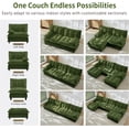 thumbnail image 6 of 107.8'' Modular Sectional Sofa, Chenille 3-Seater Sofas, Comfy Cloud Couches for Living Room, Modern Tufted Back Couch, Pillow Arms, for Small Spaces, Apartment, Offices, Green, 6 of 11