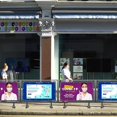 thumbnail image 6 of M&T Displays Silver Steel Control Barrier 65x24–Floor Standing Advertising Fence with Vinyl Banner Holder Movable Street Barrier for Restaurant, Cafe, Bar, Trade Shows, Events, Social Distancing, 6 of 17