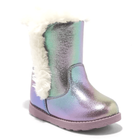 Girls Katrina Toddler Faux Fur Shearling Tall Purple Winter Boots Size 4