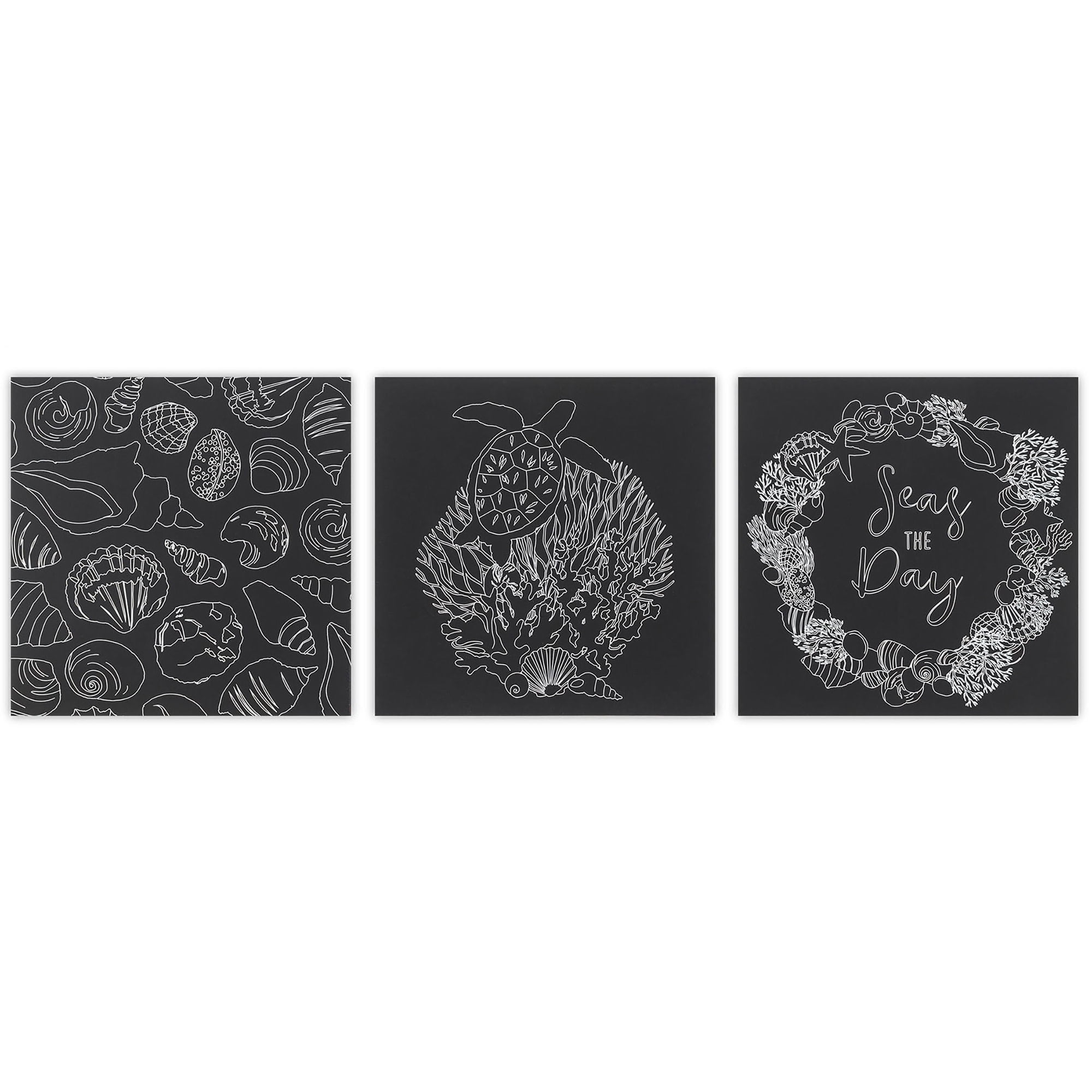Brea Reese: Scratch Art Paper Pad - Under the Sea - 12 Sheets, 6 Guided Designs, Metallic Accents, Dual-Tip Stylus & Brush, 8x8" Pages, Adult Craft