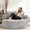 Stone Grey, variant on LJAN Oversized Round Chair Lounge Chaise Indoor, 55.5" Upholstered Corduroy Deep Seat Single Cloud Sofa Chair, Fluffy Modern Large Circle Boneless Sleeper Sofa for Living Room, Bedroom