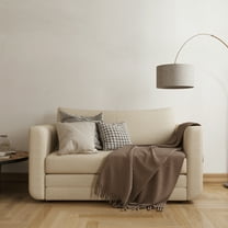 A&D Home Afton Faux Linen Loveseat, 2 Person Compact Sleeper Sofa Bed, Beige