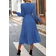 thumbnail image 2 of Vestido PRETTYGARDEN Maxi Cruzado Azul Oscuro de Manga Larga Talla L, 2 of 7