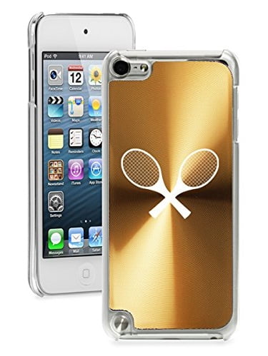For Apple iPod Touch 5th / 6th Generation Hard Back Case Cover Crossed Tennis Racquets (Gold)