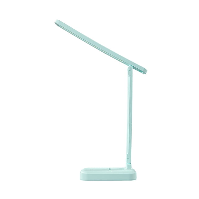 Lámpara de mesa plegable LED con carga USB, protección ocular, control táctil, para dormitorio, oficina, estudio, azul natural (recargable)