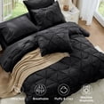 thumbnail image 6 of Sasttie Queen Size Comforter Set, 7-Piece Bed in a Bag, Pintuck Bedding Sets for All Season, Black, 6 of 8