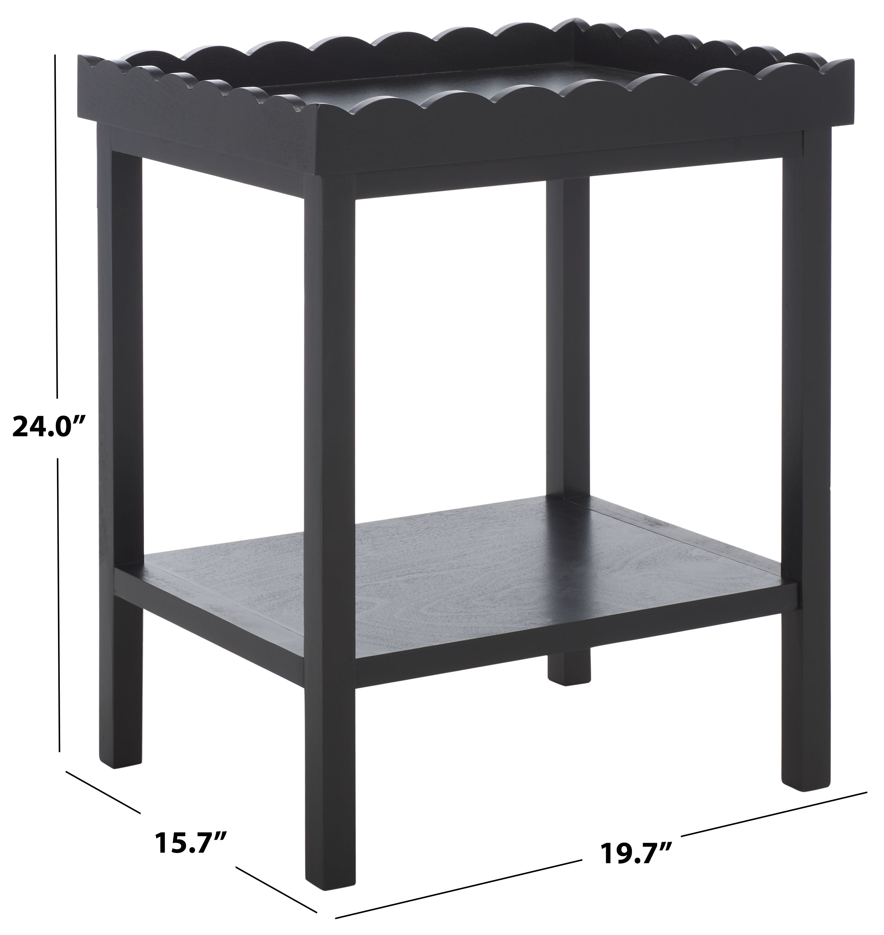 Safavieh Starlyn Traditional Wood End Table, Matte Black