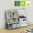 thumbnail image 6 of NACHES Metal Kid Bookshelf Toy Storage Organizer Montessori Baby Bookcase Small Toddler Book Rack Sling Children Display Shelf Boy Girl Living Bedroom Nursery Playroom Classroom Library (Green), 6 of 9