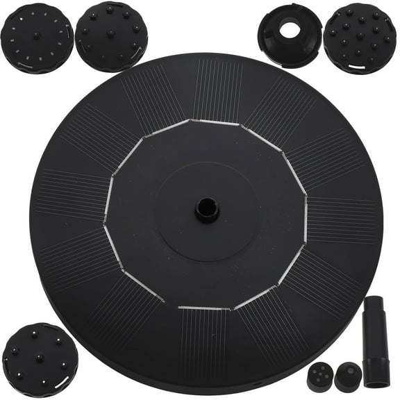 Myenne 1PC Solar Floating Fountain Miniature Water Fountain Small Garden Pool Pond Fountain Outdoor Solar Panel Fountain for Pool Pond Garden Use (Black)