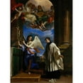 thumbnail image 2 of Guercino 15x18 Black Ornate Wood Framed Double Matted Museum Art Print Titled - The Vocation of Saint Aloysius (Luigi) Gonzaga (ca. 1650), 2 of 5