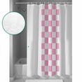 thumbnail image 4 of Minimalist Pink Shower Curtain, 72" x 72", Buffalo Check Plaid Farmhouse Farm Theme Waterproof Bathroom Curtain Washable Shower Curtain Set with 12 Hooks, 4 of 6
