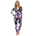 thumbnail image 3 of Spooky Family Pajamas Set Crew Neck Long Sleeve, Stretchy Halloween Family Pajamas with Ghost Web Print, Fun Matching Halloween Pajamas for Trick or Treat Night, 3 of 7