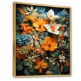 thumbnail image 2 of Designart "Tropical Tangle Orange Blue painting II" Abstract Collages Floater Framed Canvas Art Print, 2 of 7