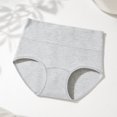 thumbnail image 4 of Womens Cotton High Waisted Underwear Full Coverage Panties Ladies Briefs Light Gray XL, 4 of 7