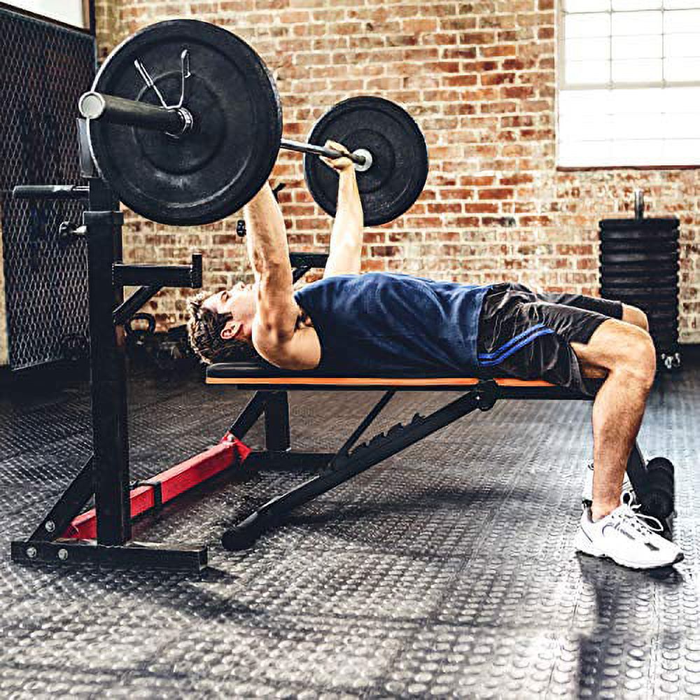 Yes4All Adjustable Weight Bench / Utility Weight Bench with Foldable Design – Weight Capacity 400 lbs (Orange)