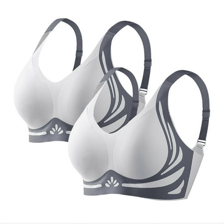 PRORMOOW Yoga Bra  Supportive Bras for Women  Sexy Bras for Women  Bras for Women Everyday Bras Novelty Plus Size Push Up Full Coverage Seamless Steel Ring Sports Gathering Fixing Cup Bra  40