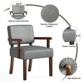 thumbnail image 5 of FAGAGA Mid Century Modern Accent Chair, Upholstered Oversized Chair, Ergonomics Armchair for Living Room, Reading Room, Reception Room, Bedroom, Dorm | Leather Gray, 5 of 6